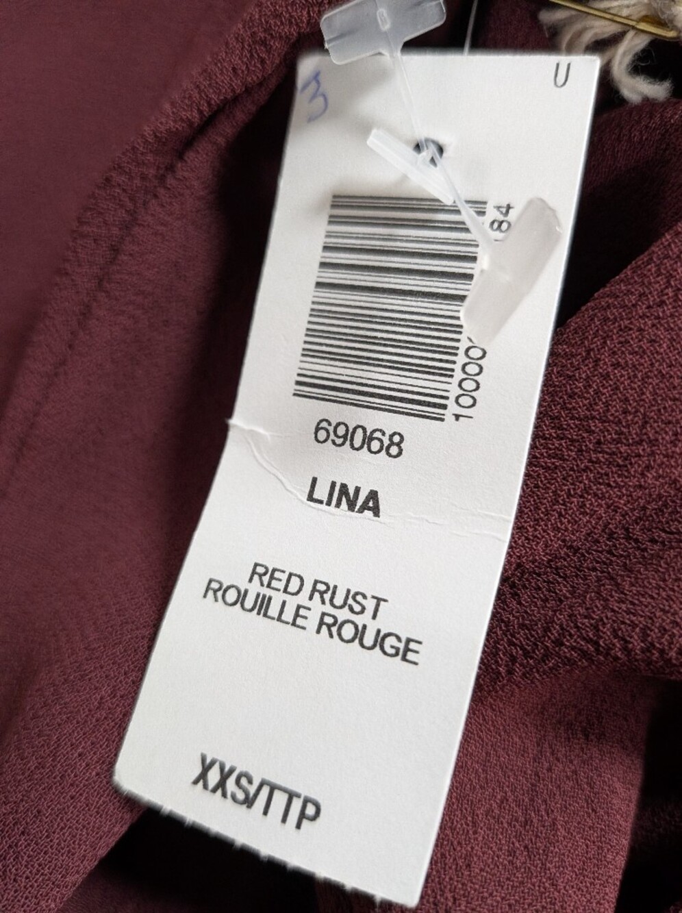 New Wilfred Lina Feminine Wrap Dress Midi Red Rust Size XXS Lined Front Tie - Picture 11 of 16
